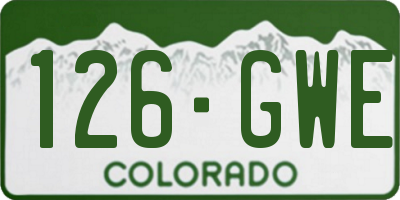 CO license plate 126GWE
