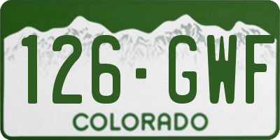 CO license plate 126GWF