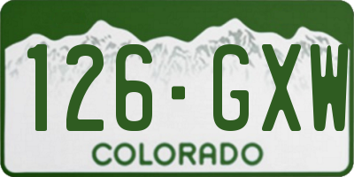 CO license plate 126GXW