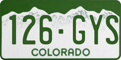 CO license plate 126GYS