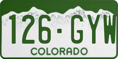 CO license plate 126GYW