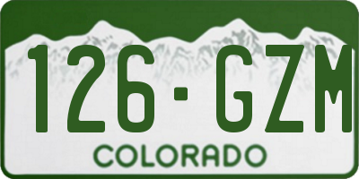 CO license plate 126GZM