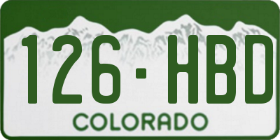 CO license plate 126HBD