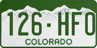 CO license plate 126HFO