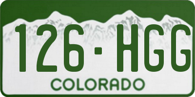 CO license plate 126HGG