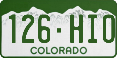 CO license plate 126HIO