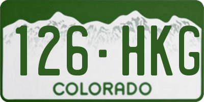 CO license plate 126HKG