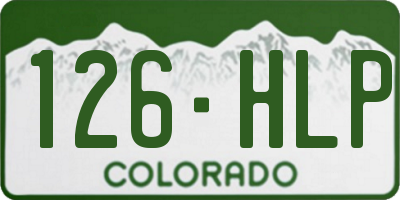CO license plate 126HLP