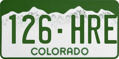 CO license plate 126HRE