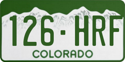 CO license plate 126HRF