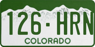 CO license plate 126HRN