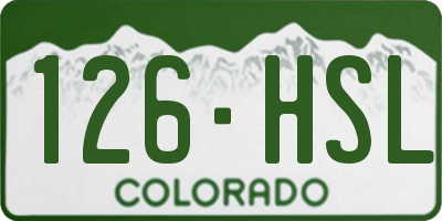 CO license plate 126HSL