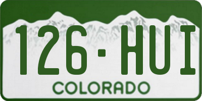 CO license plate 126HUI