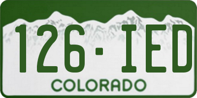 CO license plate 126IED