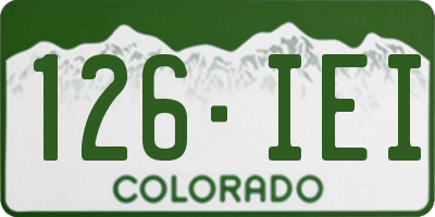 CO license plate 126IEI