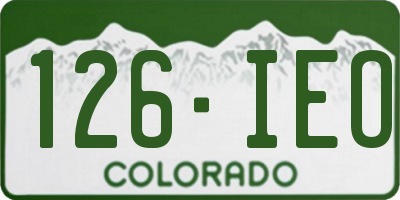 CO license plate 126IEO