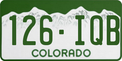CO license plate 126IQB
