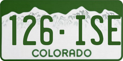 CO license plate 126ISE