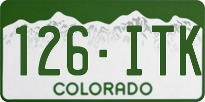 CO license plate 126ITK