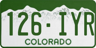 CO license plate 126IYR