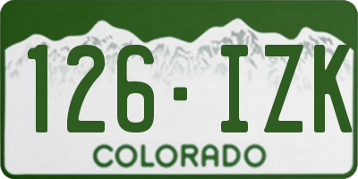 CO license plate 126IZK