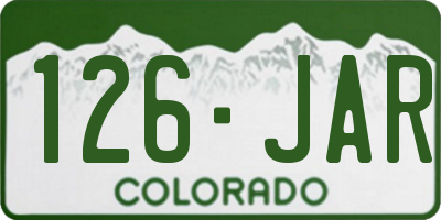 CO license plate 126JAR