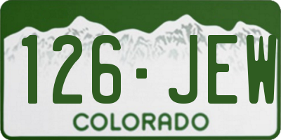 CO license plate 126JEW