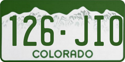 CO license plate 126JIO