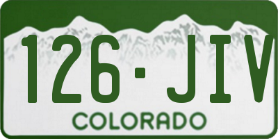 CO license plate 126JIV