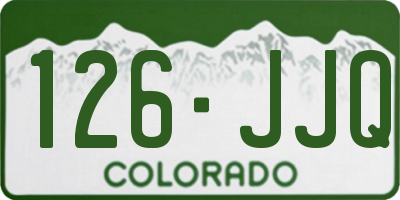CO license plate 126JJQ
