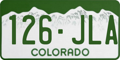 CO license plate 126JLA