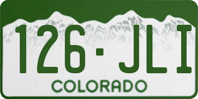 CO license plate 126JLI