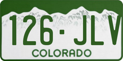 CO license plate 126JLV
