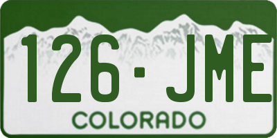 CO license plate 126JME