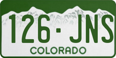 CO license plate 126JNS