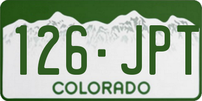 CO license plate 126JPT