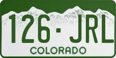 CO license plate 126JRL
