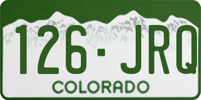 CO license plate 126JRQ