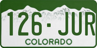 CO license plate 126JUR