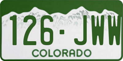 CO license plate 126JWW