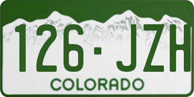 CO license plate 126JZH