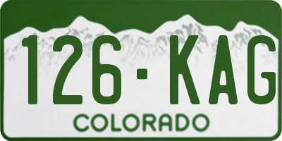CO license plate 126KAG