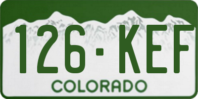 CO license plate 126KEF