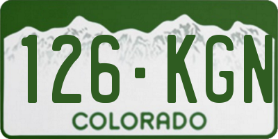 CO license plate 126KGN