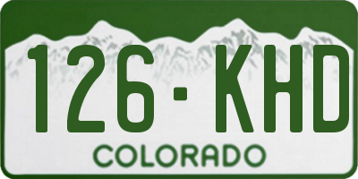 CO license plate 126KHD