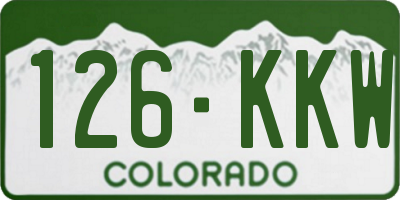 CO license plate 126KKW