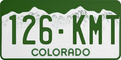 CO license plate 126KMT