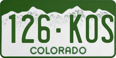 CO license plate 126KOS
