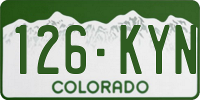 CO license plate 126KYN