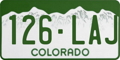 CO license plate 126LAJ